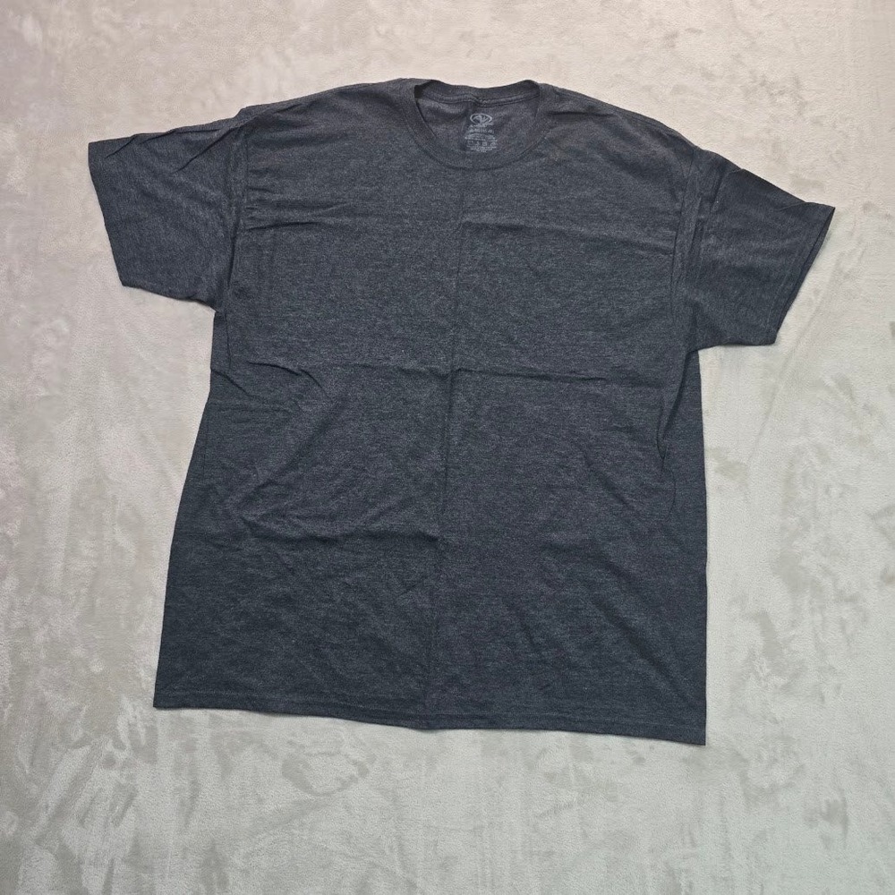 Athletic Works Mens Short Sleeve Crewneck T-Shirt Charcoal Heather Gray XL 46-48